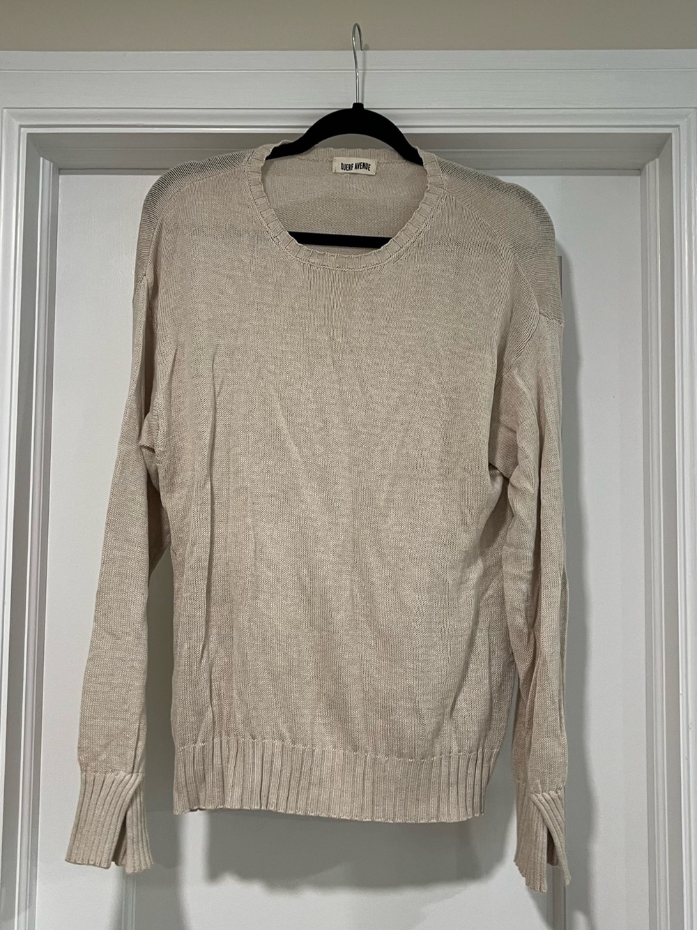 Djerf Avenue Beige Crewneck Sweater